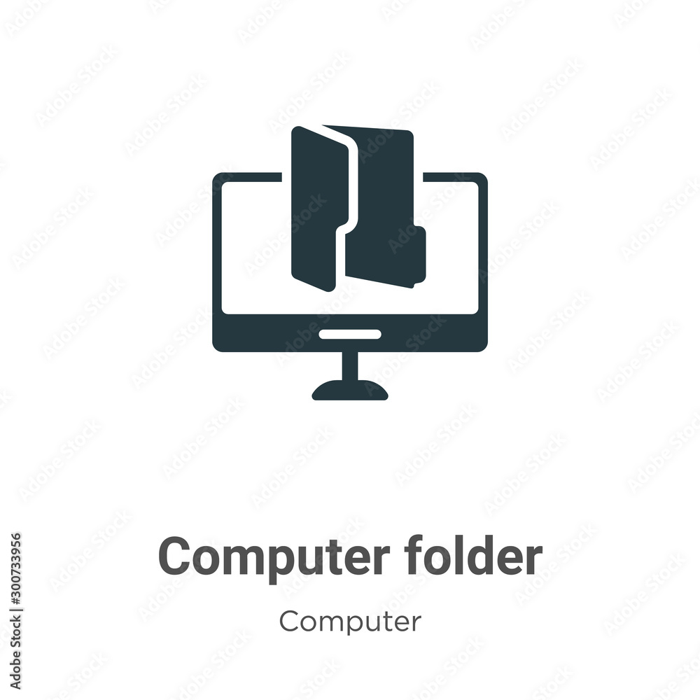 Poster computer folder vector icon on white background. flat vector computer folder icon symbol sign from m