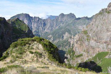 Hiking trail from Pico Arieiro to Pico Ruivo in Madeira, Portugal