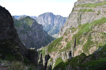 Hiking trail from Pico Arieiro to Pico Ruivo in Madeira, Portugal