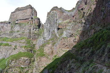 Hiking trail from Pico Arieiro to Pico Ruivo in Madeira, Portugal