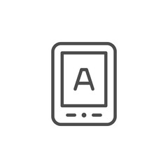 Reader device line outline icon