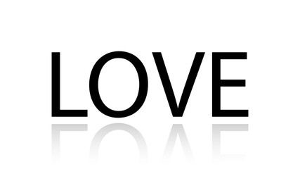 Love word vector design. Love word isolated