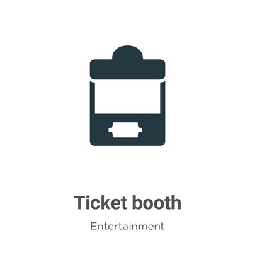 Ticket booth vector icon on white background. Flat vector ticket booth icon symbol sign from modern entertainment collection for mobile concept and web apps design.