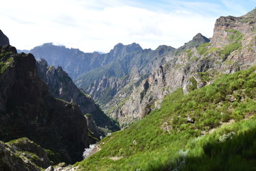 Hiking trail from Pico Arieiro to Pico Ruivo in Madeira, Portugal