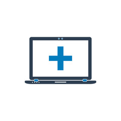 Obraz premium Online Medical Help Icon. Flat style vector EPS.