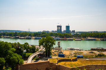 Belgrade, Serbia: Kalemegdan Park on the confluence of the River Sava and Danube.