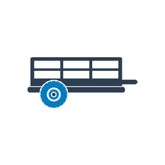 Car trailer Icon. Flat Style vector EPS.