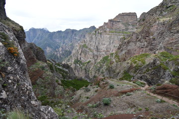 Hiking trail from Pico Arieiro to Pico Ruivo in Madeira, Portugal