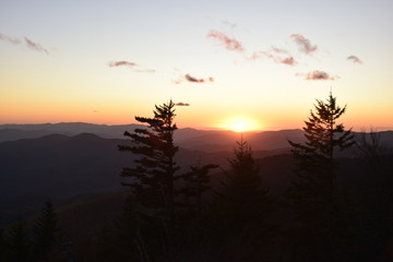 sunset in the mountains