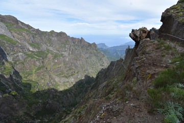 Hiking trail from Pico Arieiro to Pico Ruivo in Madeira, Portugal