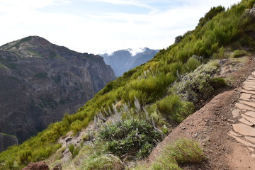 Hiking trail from Pico Arieiro to Pico Ruivo in Madeira, Portugal