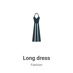 Long dress vector icon on white background. Flat vector long dress icon symbol sign from modern fashion collection for mobile concept and web apps design.