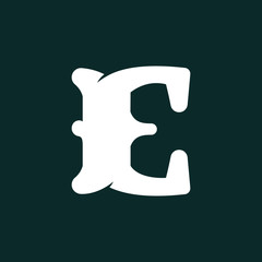 E letter logo made of bones.