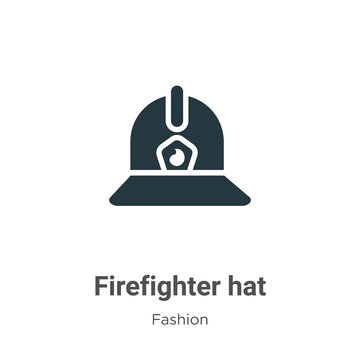 Firefighter hat vector icon on white background. Flat vector firefighter hat icon symbol sign from modern fashion collection for mobile concept and web apps design.
