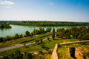 Belgrade, Serbia: Kalemegdan Park on the confluence of the River Sava and Danube.