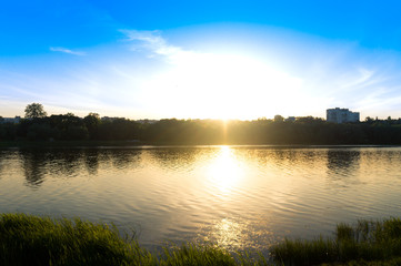 Moscow, Russia - October 31, 2019: Kashirskoe highway. Borisov ponds