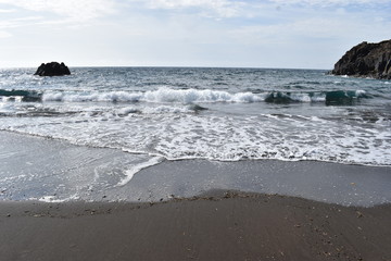 Prainha Beach with black sand in Madeira