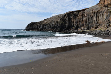 Prainha Beach with black sand in Madeira
