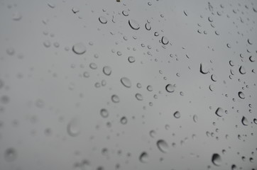 Rain water drops on window