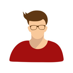 User icon in glasses Vector illustration on white background