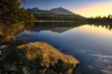 Lake Strbske Pleso in  High Tatras from Slovakia