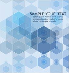 Vector Abstract geometric background. Blue hexagon shape