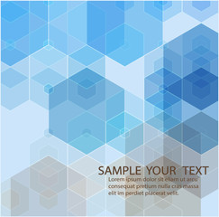 Obraz premium Vector Abstract geometric background. Blue hexagon shape