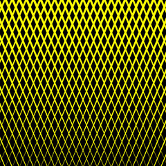 Abstract perspective rhombus or lines. Black rhombus on yellow background