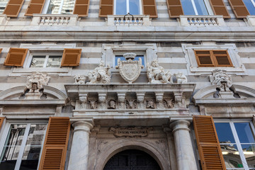 facade of an old building. Genoa