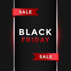 Black friday sale banner template design. vector illustration