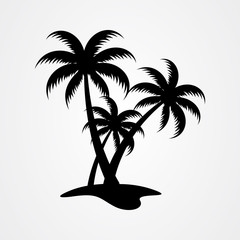 Palm tree silhouette icon. simple flat vector illustration