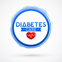 Diabetes Care vector icon design, Blue circle emblem.
