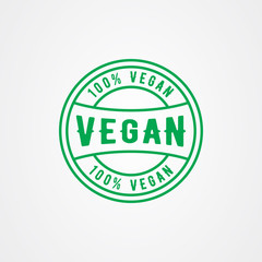 Vegan icon logo design template. vector illustration.