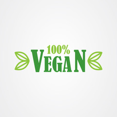 Vegan icon logo design template. vector illustration.