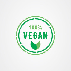 Vegan icon logo design template. vector illustration.