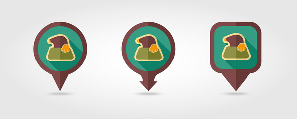 Mole flat vector pin map icon for garden craft