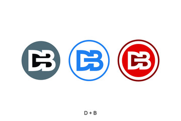 letter D and B icon, initials logo template DB ready to use