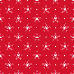 Vector snowflake and star seamless pattern background. Perfect for fabric, scrapbooking, wallpaper projects.