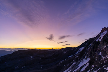 South tyrol mountain region at sunrise