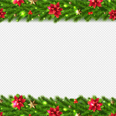 Christmas Garlands Border isolated Transparent Background