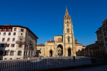 Fototapeta na wymiar Oviedo,Spain,3,2016;City located in the northwest between the Cantabrian mountain range and the Bay of Biscay. It is the capital of Asturias.
