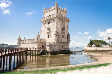 Fototapeta na wymiar Belem Tower by the River Tagus, Portugal