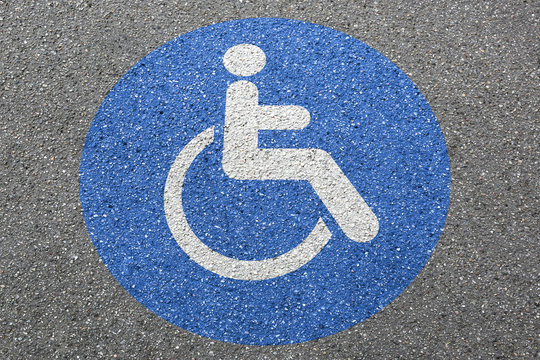 Wheelchair road sign disabled handicapped ramp access mobility wheel chair street zone
