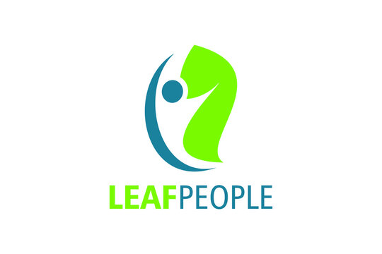 people with leaf concept for icon or logo template