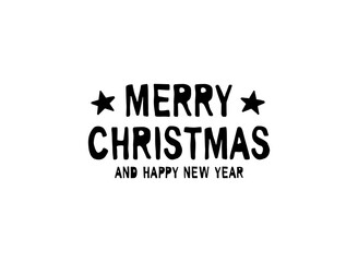 Naklejka premium Merry Christmas and Happy New Year text. Isolated on White background