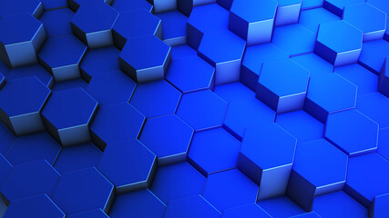 Hexagons honeycomb background abstract science design. 3d render illustration