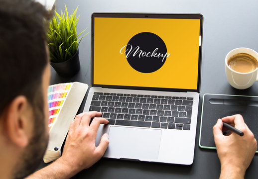 Smart Devices Mockup on Designer Desk