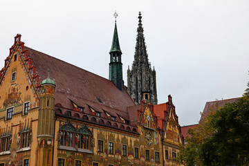 Fototapeta premium Ulm Rathaus und Münster