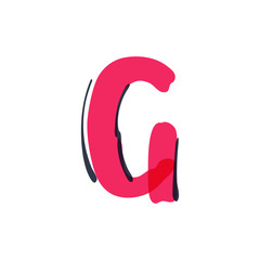 G letter logo handwritten with a felt-tip pen.