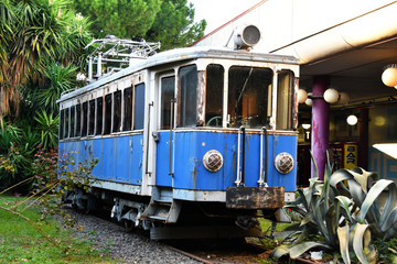 Fototapeta na wymiar Retro tram vagon at the outdoors